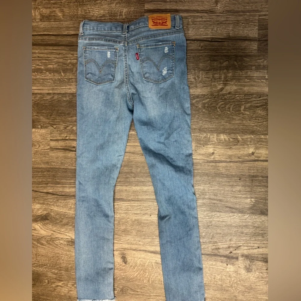 Levi's Blue Skinny Jeans with Distressed Details